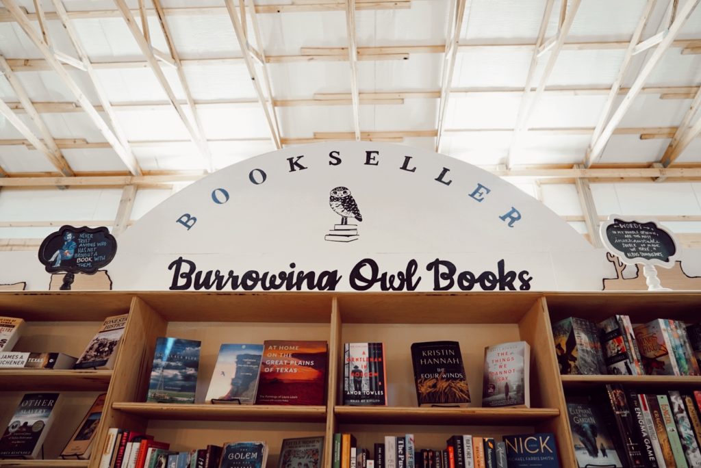 Burrowing Owl Books signage 