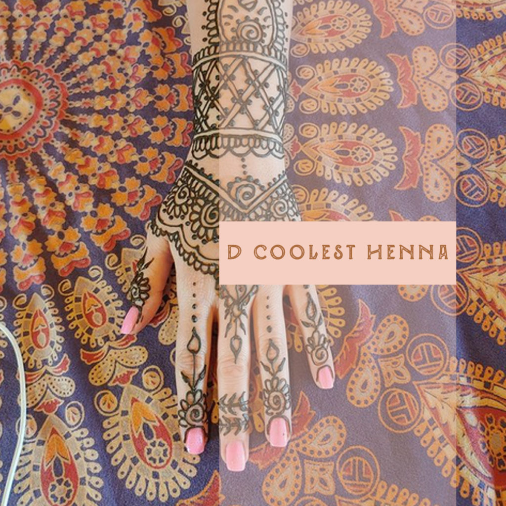 A unique activity for all ages is provided by D Coolest Henna during our one year celebration.  Join us for our One Year Celebration at From 6th Collective