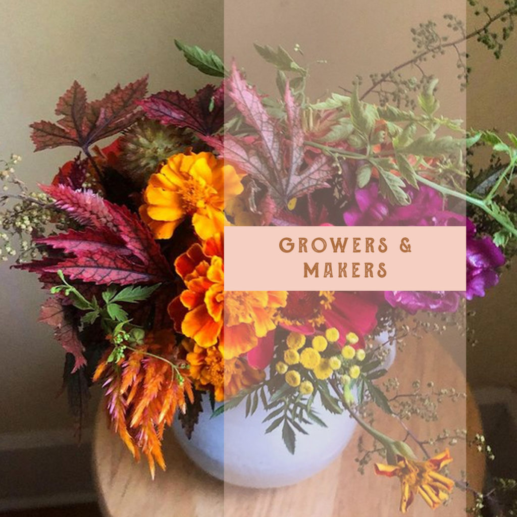 Locally grown fresh flower arrangements and dried floral wreaths will be for sale by local farmer's market favorite Growers & Makers.  Join us for our One Year Celebration at From 6th Collective