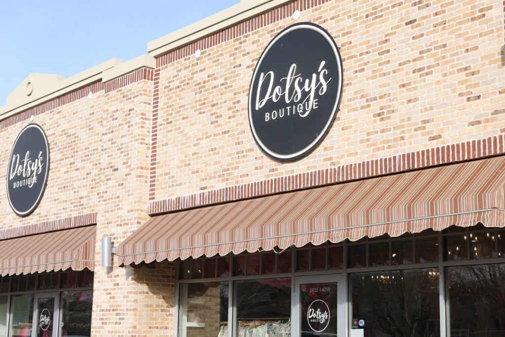 Dotsy's Boutique storefront in Wolflin Square Amarillo 