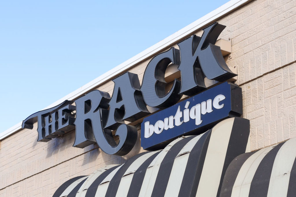 The Rack Boutique located is the place to find on trend clothing, gift items, and home decor just off the Town Square.