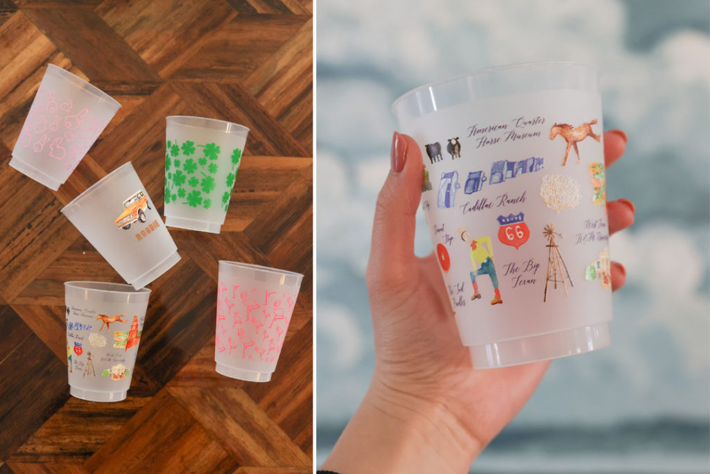 Shatterproof Cups designed by local watercolor artist and Collective Retailer, Paintings By Beks. Cups for sale at From 6th Collective