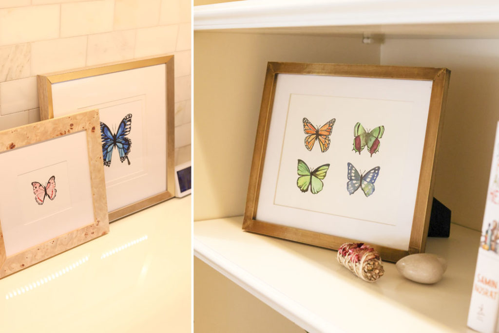 Original Watercolor artwork of butterflies by local artist and From 6th Collective Retailer, Paintings By Beks