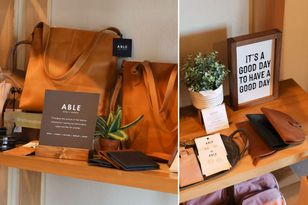 leather goods by able bags. accessories and clothing store in amarillo wolflin village