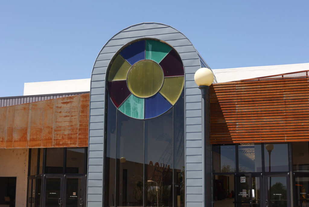 Front entrance to Sunset Art Galleries and Amarillo Art Institute in Amarillo, Texas.